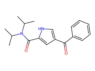 4-benzoyl-N,N-diisopropyl-1H-pyrrole-2-carboxamide structure