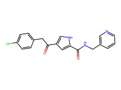 4-[2-(4-chlorophenyl)acetyl]-N-(3-pyridinylmethyl)-1H-pyrrole-2-carboxamide structure