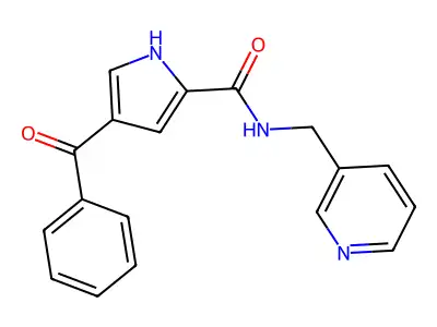 4-benzoyl-N-(3-pyridinylmethyl)-1H-pyrrole-2-carboxamide structure