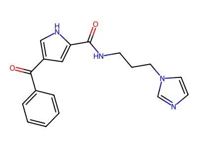 4-benzoyl-N-[3-(1H-imidazol-1-yl)propyl]-1H-pyrrole-2-carboxamide structure