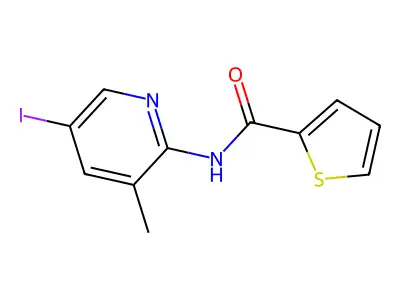 N-(5-iodo-3-methylpyridin-2-yl)thiophene-2-carboxamide structure