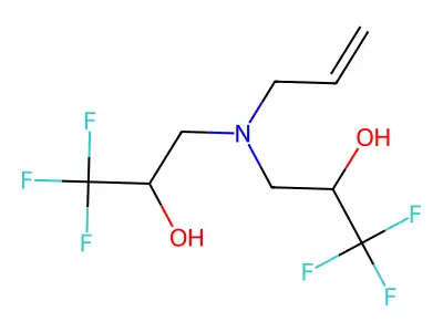 3-[Allyl(3,3,3-trifluoro-2-hydroxypropyl)amino]-1,1,1-trifluoro-2-propanol structure