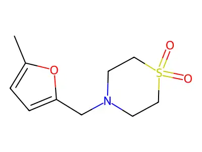 4-[(5-Methyl-2-furyl)methyl]-1lambda~6~,4-thiazinane-1,1-dione structure