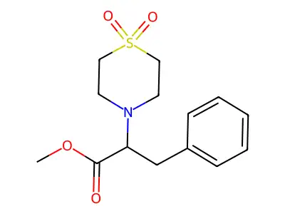 Methyl 2-(1,1-dioxo-1lambda~6~,4-thiazinan-4-yl)-3-phenylpropanoate structure