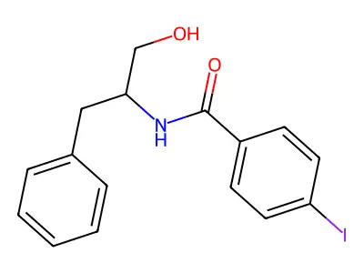 N-(1-hydroxy-3-phenylpropan-2-yl)-4-iodobenzamide structure