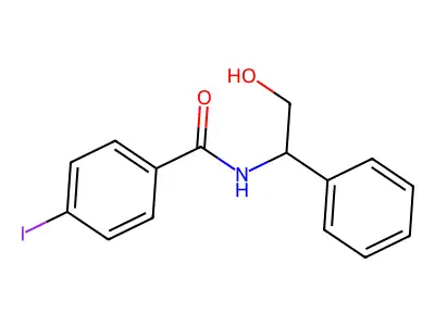 N-(2-hydroxy-1-phenylethyl)-4-iodobenzenecarboxamide structure