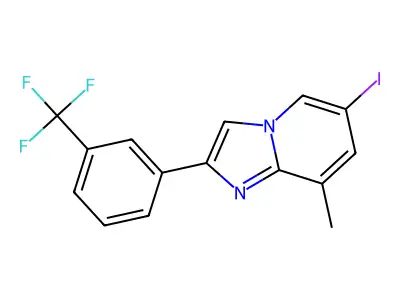 6-Iodo-8-methyl-2-[3-(trifluoromethyl)phenyl]imidazo[1,2-a]pyridine structure