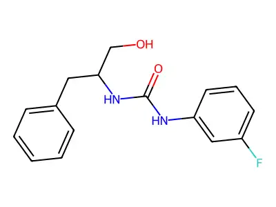 N-(1-benzyl-2-hydroxyethyl)-N'-(3-fluorophenyl)urea structure