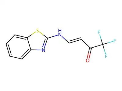 (E)-4-(1,3-benzothiazol-2-ylamino)-1,1,1-trifluoro-3-buten-2-one structure