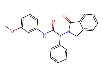 N-(3-methoxyphenyl)-2-(3-oxo-1H-isoindol-2-yl)-2-phenylacetamide structure