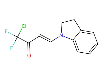 1-chloro-4-(2,3-dihydro-1H-indol-1-yl)-1,1-difluorobut-3-en-2-one structure
