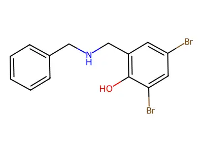 2-[(Benzylamino)methyl]-4,6-dibromobenzenol structure