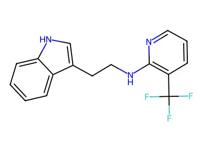 N-[2-(1H-indol-3-yl)ethyl]-3-(trifluoromethyl)-2-pyridinamine structure