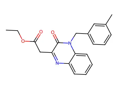Ethyl 2-[4-(3-methylbenzyl)-3-oxo-3,4-dihydro-2-quinoxalinyl]acetate structure
