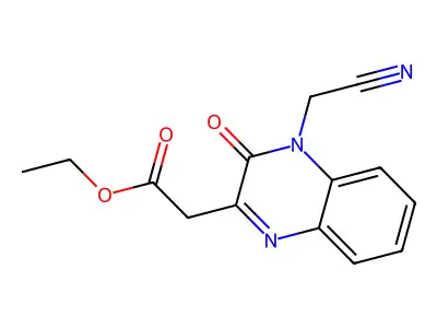 Ethyl 2-[4-(cyanomethyl)-3-oxo-3,4-dihydro-2-quinoxalinyl]acetate structure