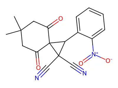 6,6-Dimethyl-2-(2-nitrophenyl)-4,8-dioxospiro[2.5]octane-1,1-dicarbonitrile structure