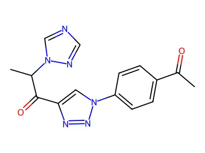 1-[1-(4-acetylphenyl)-1H-1,2,3-triazol-4-yl]-2-(1H-1,2,4-triazol-1-yl)-1-propanone structure