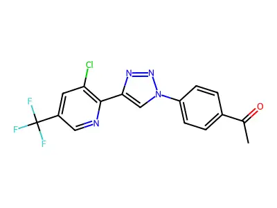 1-(4-{4-[3-chloro-5-(trifluoromethyl)-2-pyridinyl]-1H-1,2,3-triazol-1-yl}phenyl)-1-ethanone structure