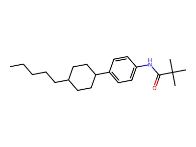 2,2-dimethyl-N-[4-(4-pentylcyclohexyl)phenyl]propanamide structure