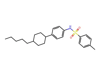 4-methyl-N-[4-(4-pentylcyclohexyl)phenyl]benzenesulfonamide structure