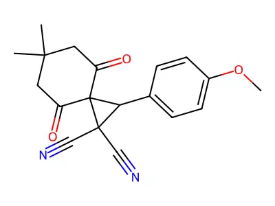2-(4-Methoxyphenyl)-6,6-dimethyl-4,8-dioxospiro[2.5]octane-1,1-dicarbonitrile structure