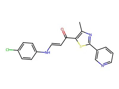 3-(4-Chloroanilino)-1-(4-methyl-2-pyridin-3-yl-1,3-thiazol-5-yl)prop-2-en-1-one structure