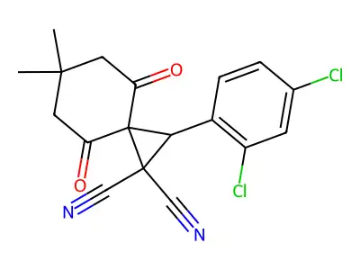 2-(2,4-Dichlorophenyl)-6,6-dimethyl-4,8-dioxospiro[2.5]octane-1,1-dicarbonitrile structure