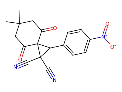 6,6-Dimethyl-2-(4-nitrophenyl)-4,8-dioxospiro[2.5]octane-1,1-dicarbonitrile structure