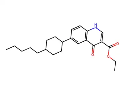 Ethyl 4-hydroxy-6-(4-pentylcyclohexyl)-3-quinolinecarboxylate structure