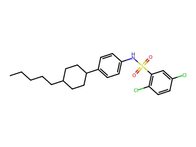 2,5-dichloro-N-[4-(4-pentylcyclohexyl)phenyl]benzenesulfonamide structure