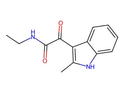 N-ethyl-2-(2-methyl-1H-indol-3-yl)-2-oxoacetamide structure