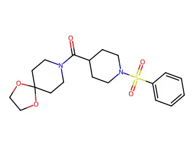 1,4-Dioxa-8-azaspiro[4.5]dec-8-yl[1-(phenylsulfonyl)-4-piperidinyl]methanone structure