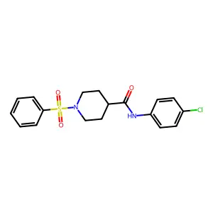 N-(4-chlorophenyl)-1-(phenylsulfonyl)-4-piperidinecarboxamide structure