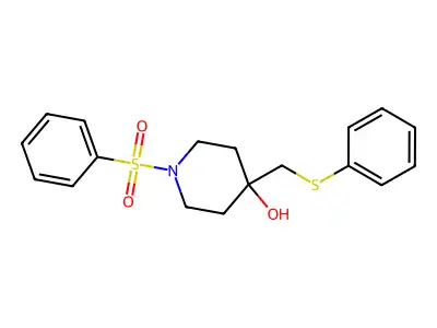 4-[(Phenylsulfanyl)methyl]-1-(phenylsulfonyl)-4-piperidinol structure