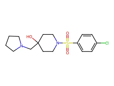 1-[(4-Chlorophenyl)sulfonyl]-4-(1-pyrrolidinylmethyl)-4-piperidinol structure