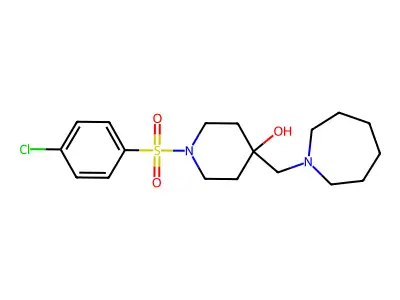4-(1-Azepanylmethyl)-1-[(4-chlorophenyl)sulfonyl]-4-piperidinol structure