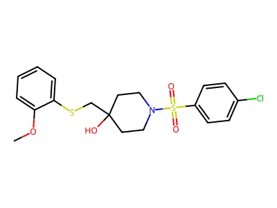 1-(4-Chlorophenyl)sulfonyl-4-[(2-methoxyphenyl)sulfanylmethyl]piperidin-4-ol structure