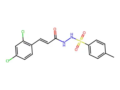 3-(2,4-dichlorophenyl)-N'-(4-methylphenyl)sulfonylprop-2-enehydrazide structure
