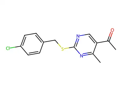 1-{2-[(4-Chlorobenzyl)sulfanyl]-4-methyl-5-pyrimidinyl}-1-ethanone structure