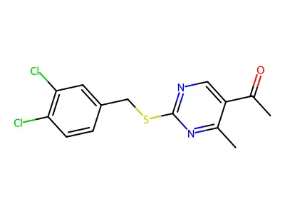 1-{2-[(3,4-Dichlorobenzyl)sulfanyl]-4-methyl-5-pyrimidinyl}-1-ethanone structure