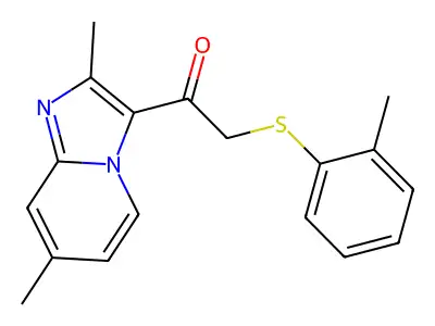 1-(2,7-dimethylimidazo[1,2-a]pyridin-3-yl)-2-[(2-methylphenyl)sulfanyl]-1-ethanone structure