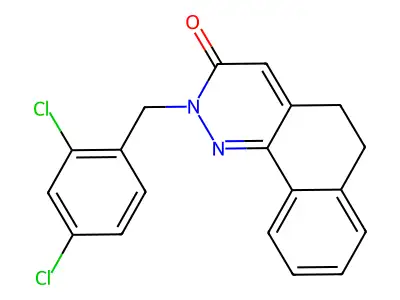 2-(2,4-dichlorobenzyl)-5,6-dihydrobenzo[h]cinnolin-3(2H)-one structure