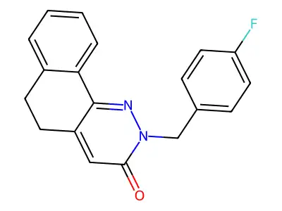 2-(4-fluorobenzyl)-5,6-dihydrobenzo[h]cinnolin-3(2H)-one structure