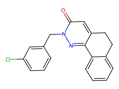 2-(3-chlorobenzyl)-5,6-dihydrobenzo[h]cinnolin-3(2H)-one structure
