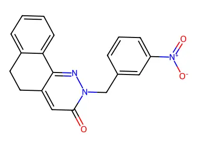 2-(3-nitrobenzyl)-5,6-dihydrobenzo[h]cinnolin-3(2H)-one structure