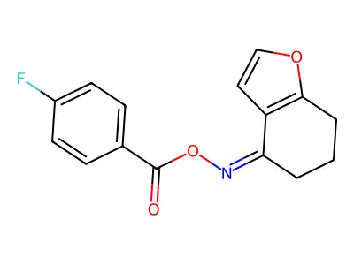 [(4Z)-4,5,6,7-tetrahydro-1-benzofuran-4-ylidene]amino 4-fluorobenzoate structure