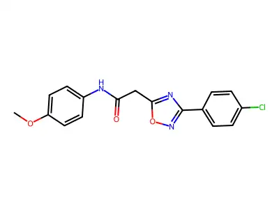 2-[3-(4-chlorophenyl)-1,2,4-oxadiazol-5-yl]-N-(4-methoxyphenyl)acetamide structure