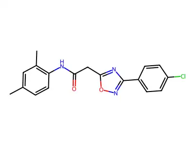 2-[3-(4-chlorophenyl)-1,2,4-oxadiazol-5-yl]-N-(2,4-dimethylphenyl)acetamide structure