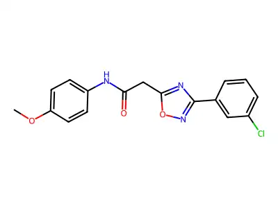 2-[3-(3-chlorophenyl)-1,2,4-oxadiazol-5-yl]-N-(4-methoxyphenyl)acetamide structure
