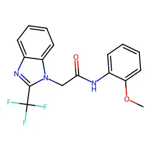 N-(2-methoxyphenyl)-2-[2-(trifluoromethyl)benzimidazol-1-yl]acetamide structure